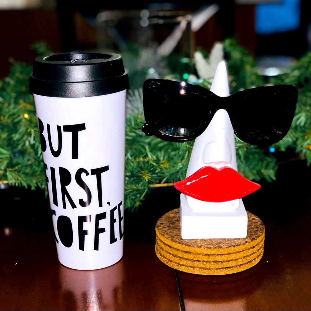 Quay Australia Sunglasses + Ban.do “But First, Coffee” 16oz Travel Mug Gift Set